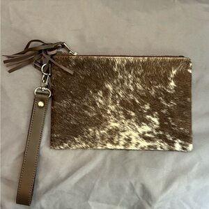 Cow hair wristlet NWOT